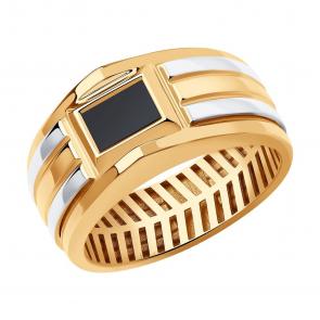 Золотое кольцо SOKOLOV с ониксом 018623 фото