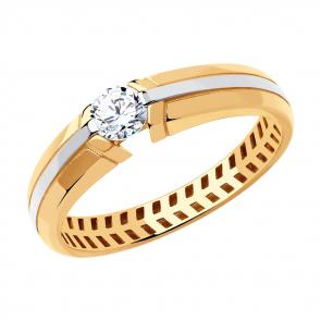 Золотое помолвочное кольцо SOKOLOV с фианитом 018624 фото