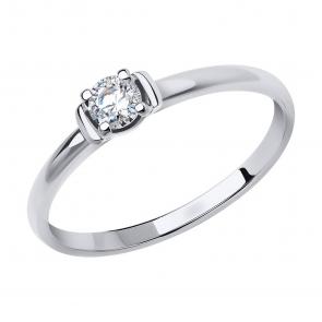 Золотое кольцо SOKOLOV с фианитом 018632-3 фото