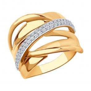 Золотое кольцо SOKOLOV с фианитом 018719 фото