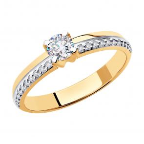 Золотое кольцо SOKOLOV с фианитом 018724 фото