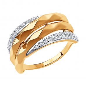 Золотое кольцо SOKOLOV с фианитом 018728 фото