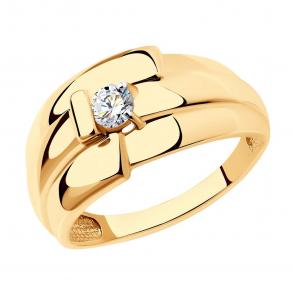 Золотое кольцо SOKOLOV с фианитом 018732 фото