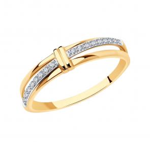 Золотое кольцо SOKOLOV с фианитом 018743 фото