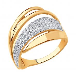 Золотое кольцо SOKOLOV с фианитом 018744 фото