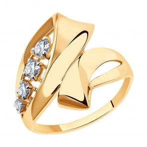 Золотое кольцо SOKOLOV с фианитом 018749 фото