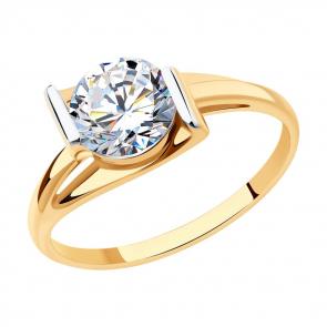 Золотое кольцо SOKOLOV с фианитом 018761 фото