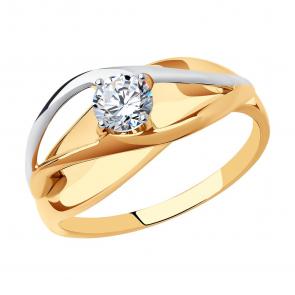 Золотое кольцо SOKOLOV с фианитом 018781 фото