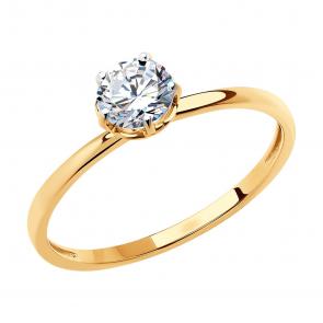 Золотое кольцо SOKOLOV с фианитом 018804 фото