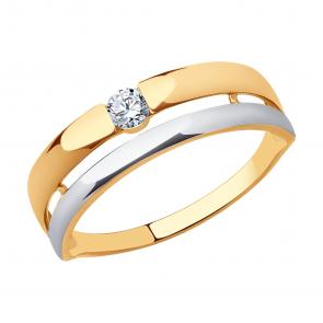 Золотое кольцо SOKOLOV с фианитом 018821 фото