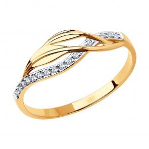 Золотое кольцо SOKOLOV с фианитом 018842 фото