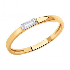 Золотое кольцо SOKOLOV с фианитом 018845 фото