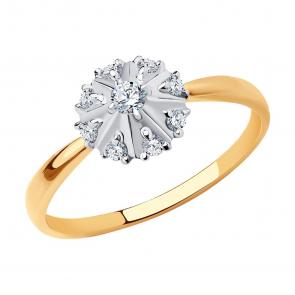 Золотое кольцо SOKOLOV с фианитом 018847 фото