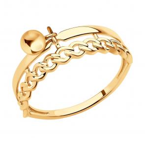 Золотое кольцо SOKOLOV с подвижным элементом 018848 фото