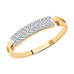 Золотое кольцо SOKOLOV с фианитом 018849 фото