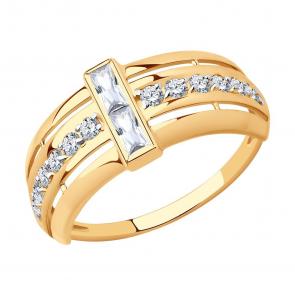 Золотое кольцо SOKOLOV с фианитом 018862 фото