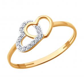 Золотое кольцо SOKOLOV с фианитом 018870 фото