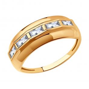 Золотое кольцо SOKOLOV с фианитом 018954 фото