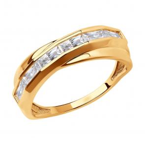 Золотое кольцо SOKOLOV с фианитом 018968 фото