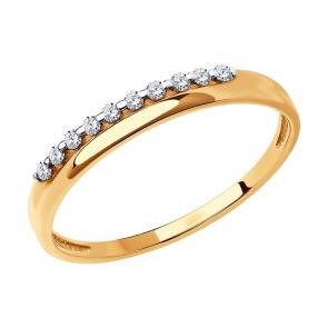 Золотое кольцо SOKOLOV с фианитом 019010 фото