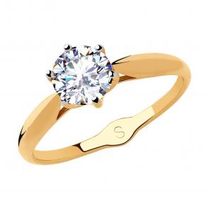 Золотое кольцо SOKOLOV с фианитом 019049 фото