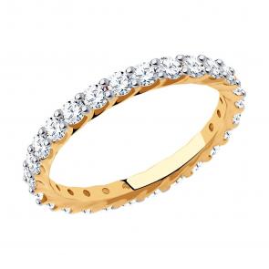 Золотое кольцо SOKOLOV с фианитом 019052 фото