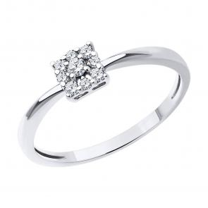 Кольцо из белого золота SOKOLOV с фианитом 019106-3 фото