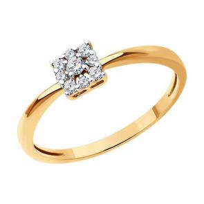 Золотое кольцо SOKOLOV с фианитом 019106 фото