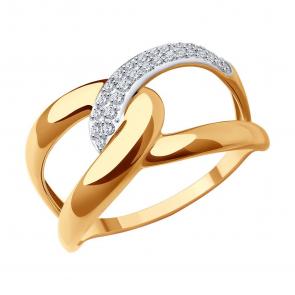 Золотое кольцо SOKOLOV с фианитом 019142 фото