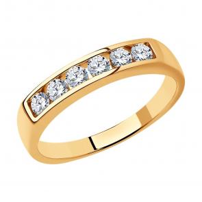 Золотое кольцо SOKOLOV с фианитом 019171 фото