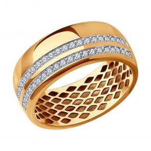 Золотое кольцо SOKOLOV с фианитом 019175 фото