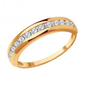 Золотое кольцо SOKOLOV с фианитом 019203 фото