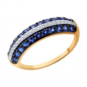 Золотое кольцо SOKOLOV с фианитом 019205 фото