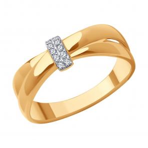 Золотое кольцо SOKOLOV с фианитом 019253 фото