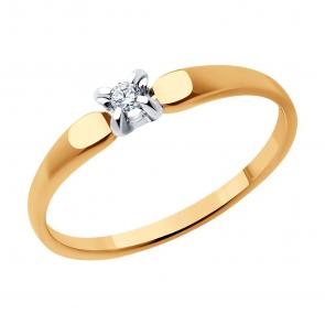 Золотое кольцо SOKOLOV с фианитом 019267 фото