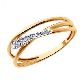 Золотое кольцо SOKOLOV с фианитом 019328 фото