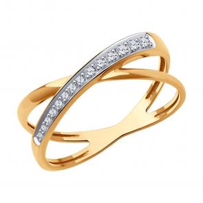 Золотое кольцо SOKOLOV с фианитом 019351 фото