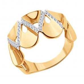 Золотое кольцо SOKOLOV с фианитом 019354 фото