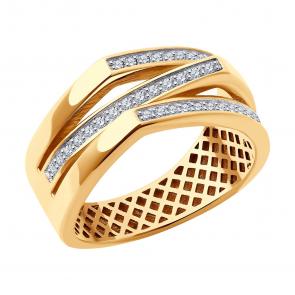 Золотое кольцо SOKOLOV с фианитом 019368 фото