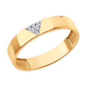 Золотое кольцо SOKOLOV с фианитом 019369 фото