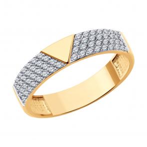 Золотое кольцо SOKOLOV с фианитом 019389 фото