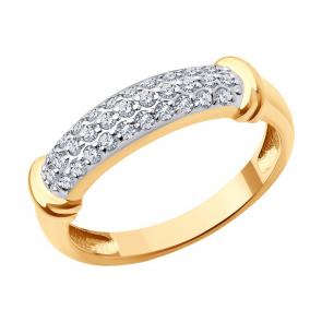 Золотое кольцо SOKOLOV с фианитом 019400 фото