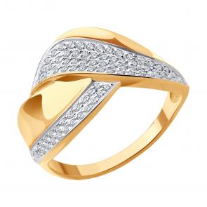 Золотое кольцо SOKOLOV с фианитом 019405 фото