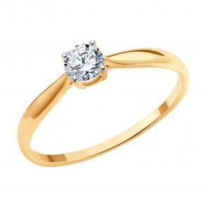 Золотое кольцо SOKOLOV с фианитом 019415 фото