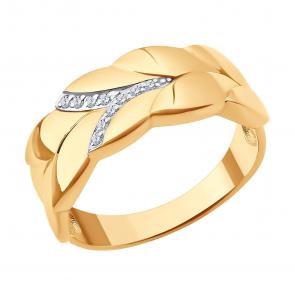 Золотое кольцо SOKOLOV с фианитом 019436 фото