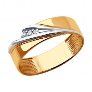 Золотое кольцо SOKOLOV с фианитом 019439 фото