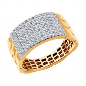 Золотое кольцо SOKOLOV с фианитом 019441 фото