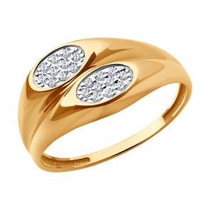 Золотое кольцо SOKOLOV с фианитом 019443 фото