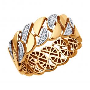 Золотое кольцо SOKOLOV с фианитом 019451 фото