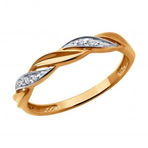 Золотое кольцо SOKOLOV с фианитом 019459 фото